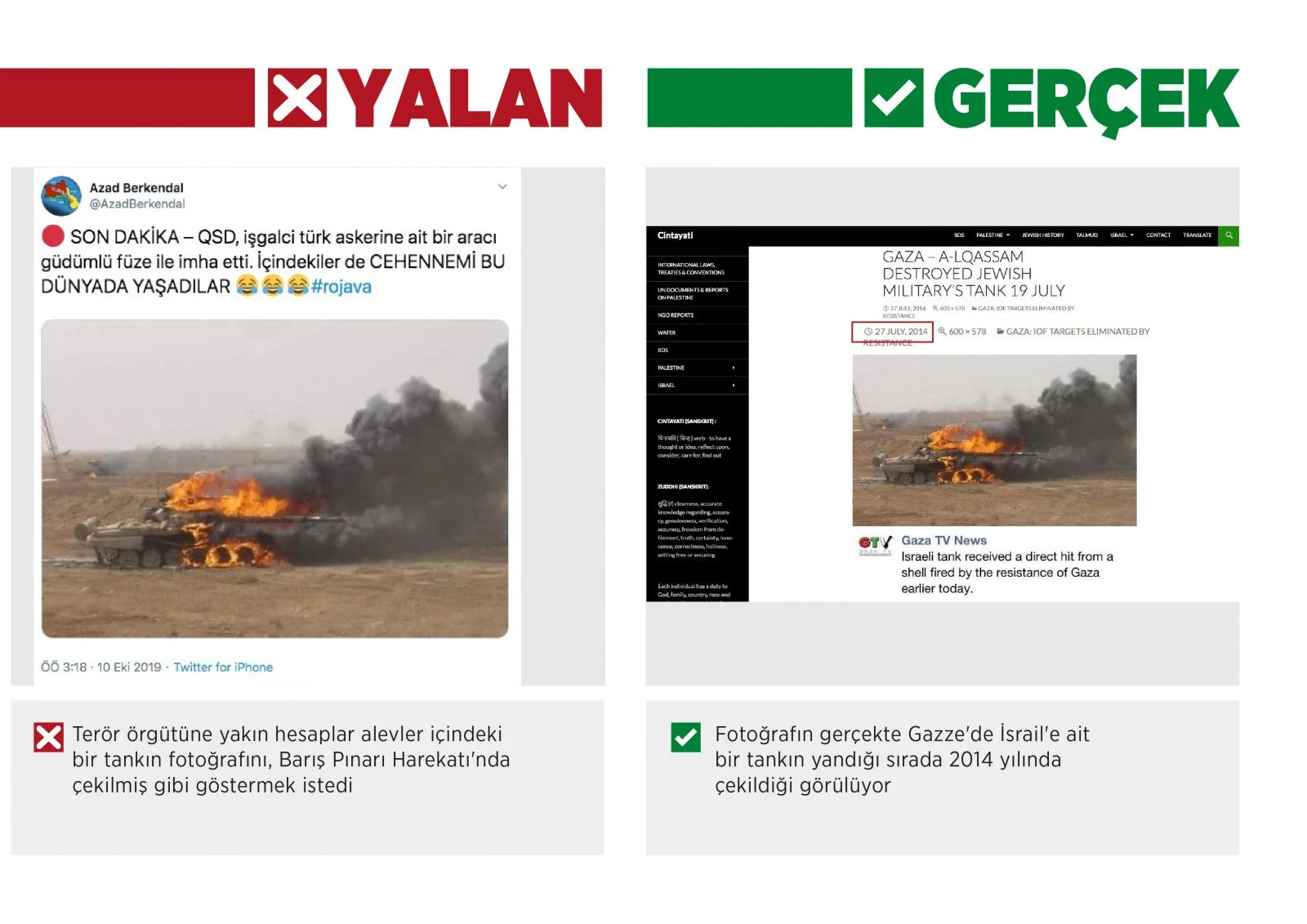 Terör örgütü yandaşlarından Yemen'deki tankın üzerine Türk bayrağı montajı